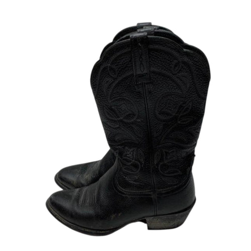 Black Leather Western Cowboy Boots