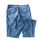 Womens 34 Light Wash Button Fly Flap Pocket Jeans