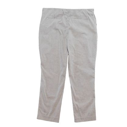 Seersucker Blue and White Striped Ankle Pants
