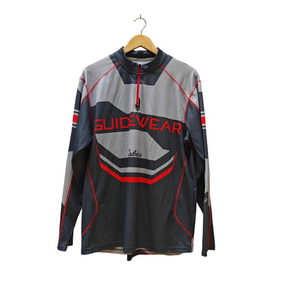 Gray and Red Guidewear Quarter Zip Fishing Shirt