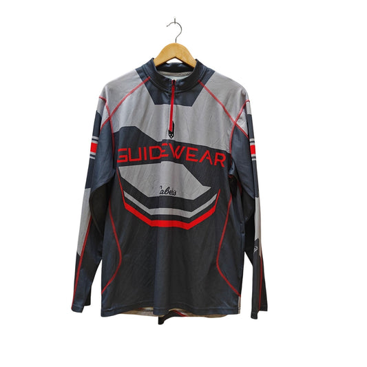 Gray and Red Guidewear Quarter Zip Fishing Shirt