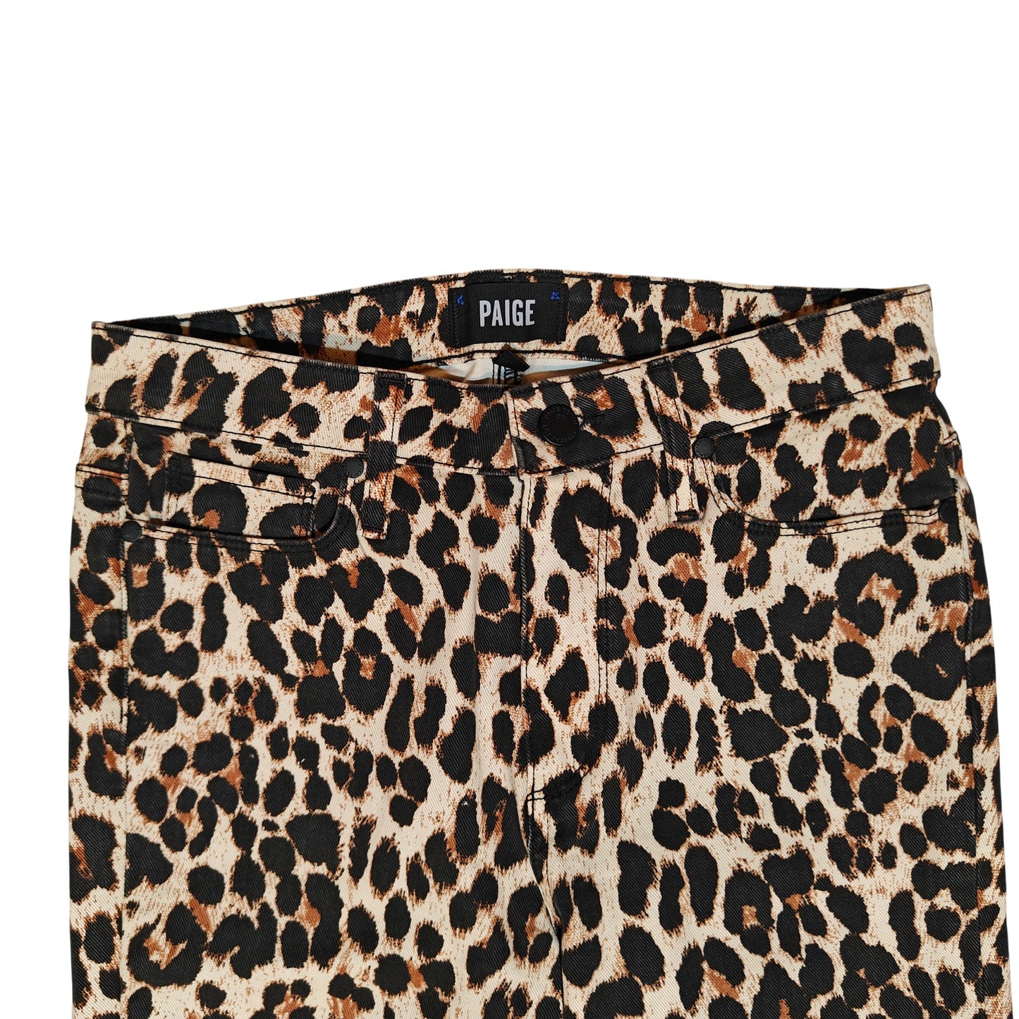 Hoxton Straight Ankle Leopard Print Jeans