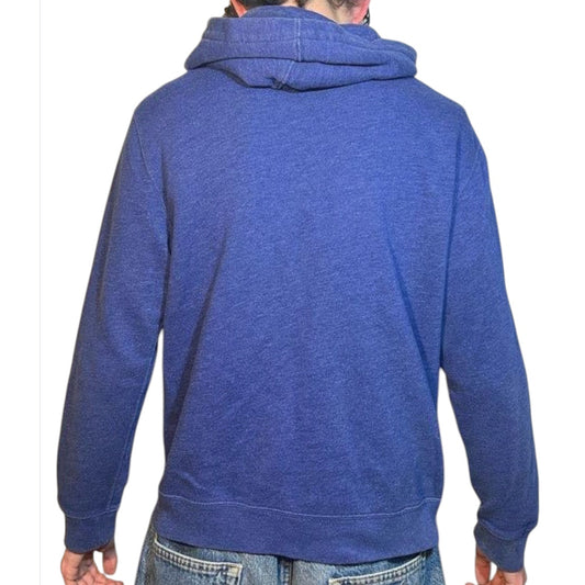 Blue Zip-Up Logo Hoodie