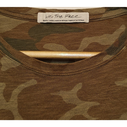 Camo Tee With Blue Bandana Sleeves