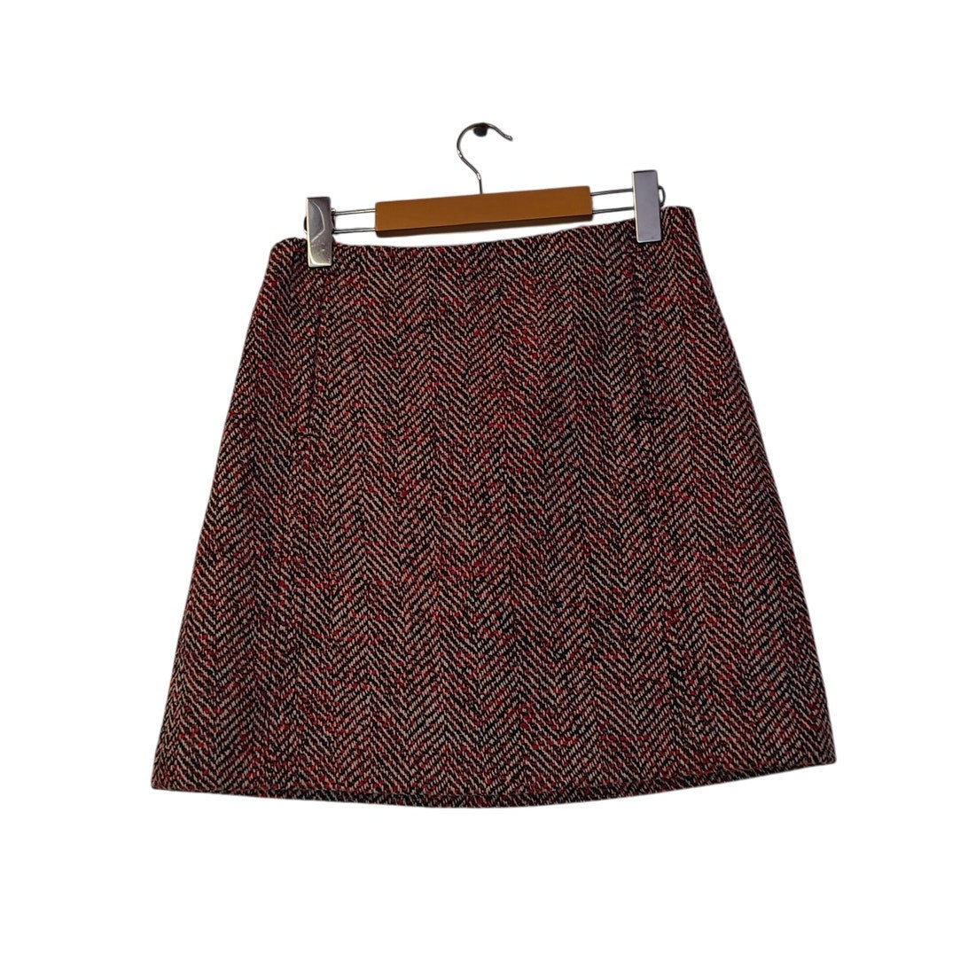 Red Tweed Mini Skirt