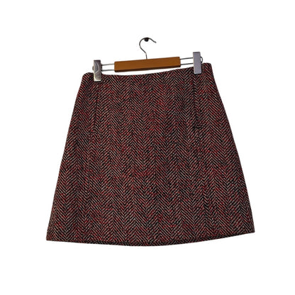 Red Tweed Mini Skirt