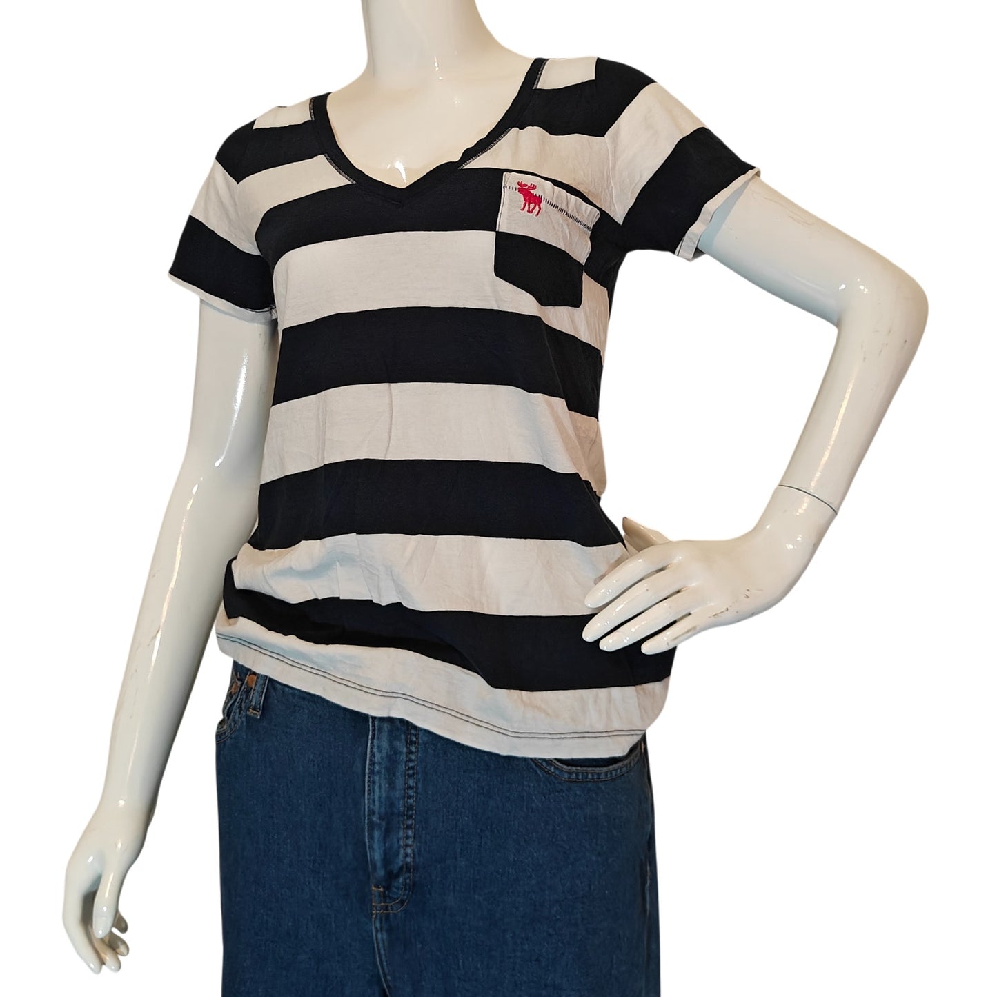Striped Navy and White Pocket Tee