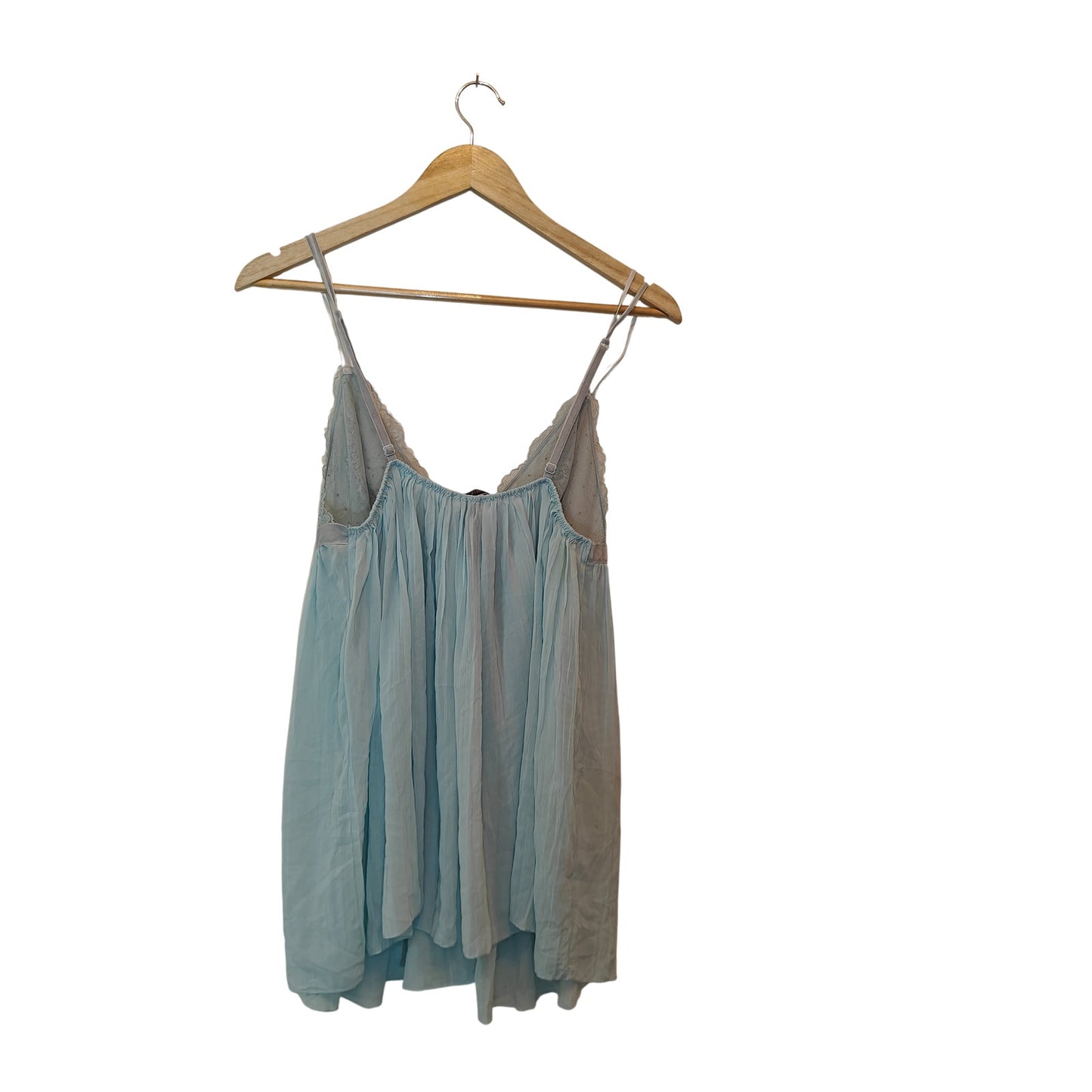 Blue Lace Babydoll Slip Dress Lingerie Size L
