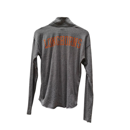 Gray Texas Longhorns Quarter Zip with Orange Detail