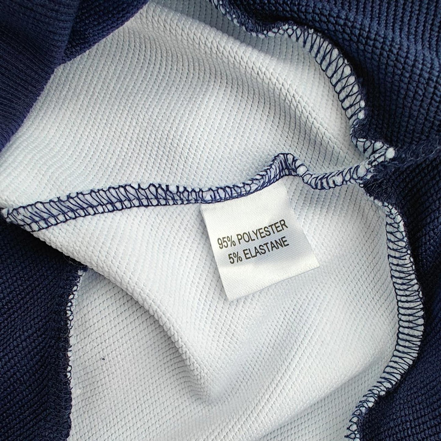Navy Blue & White Striped Hoodie