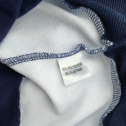 Navy Blue & White Striped Hoodie