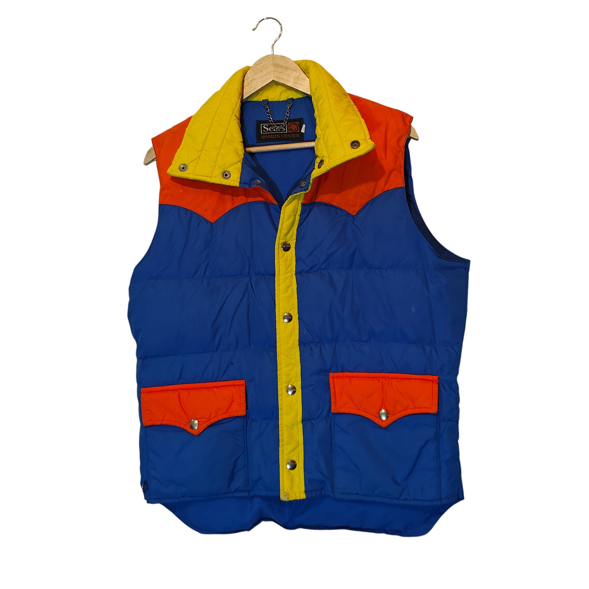 Vintage Colorblock Puffer Vest