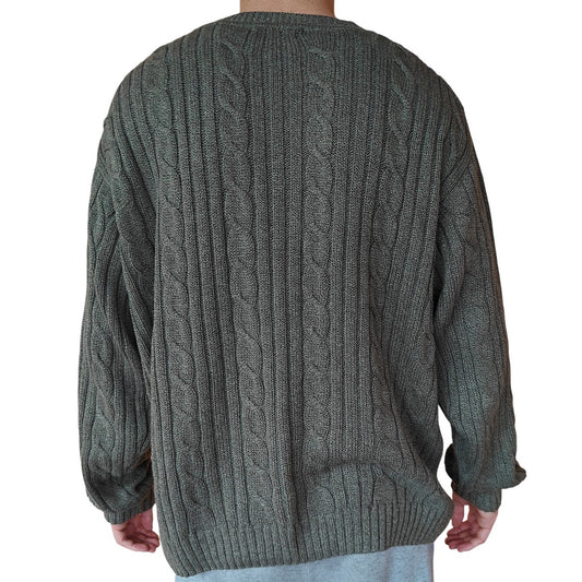 Olive Green Cable Knit Sweater