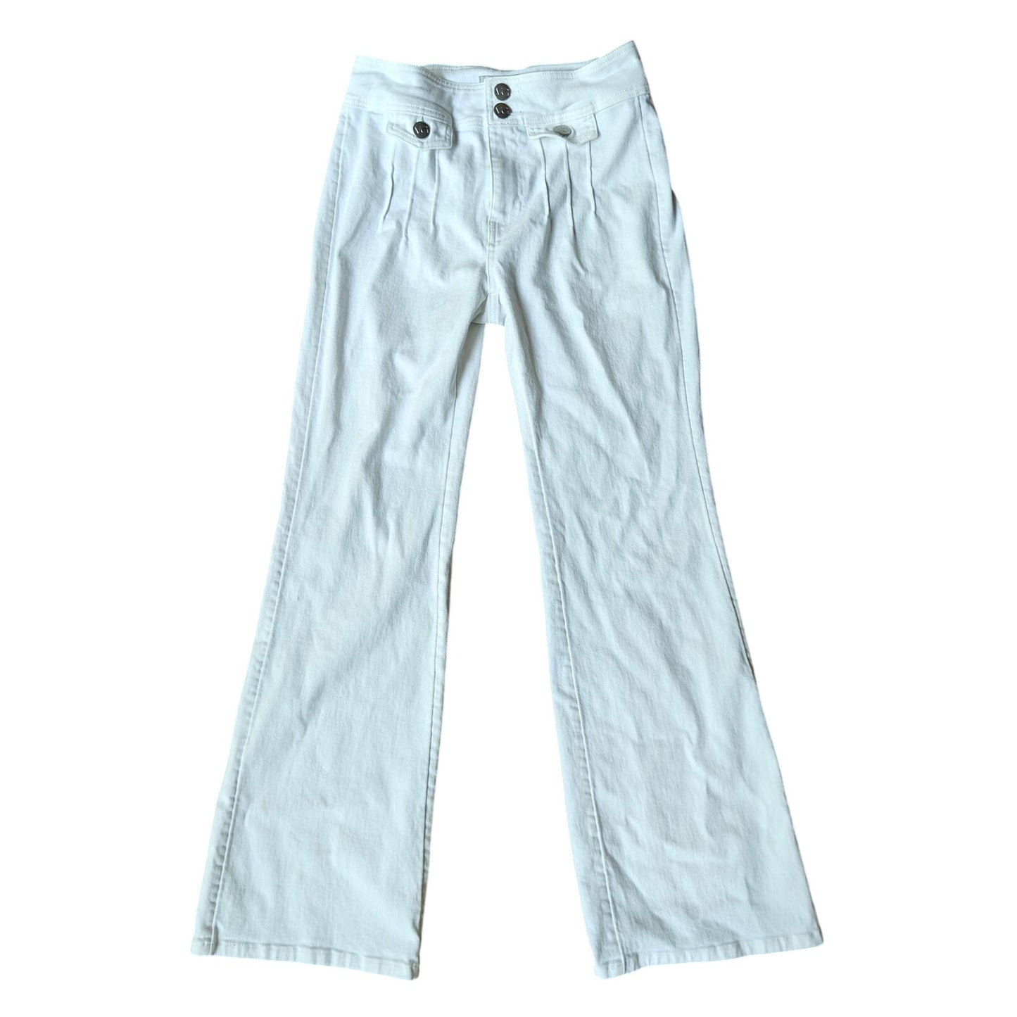 White High Rise Flare Jeans