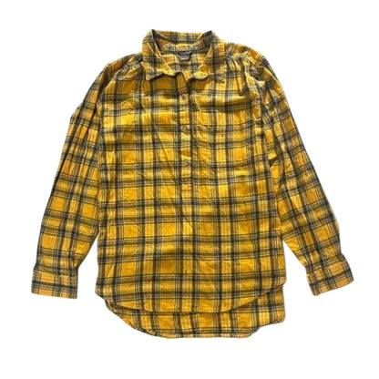 Yellow Plaid Flannel Button Front Shirt
