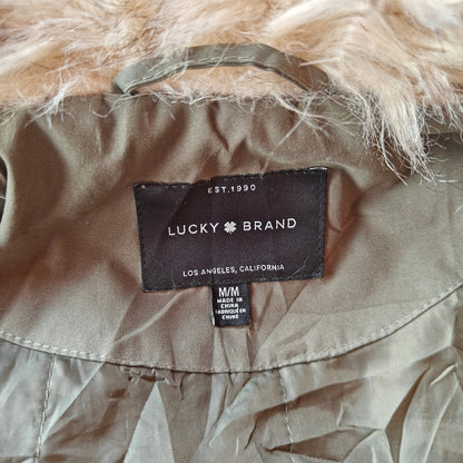 Olive Green Faux Fur Hooded Parka