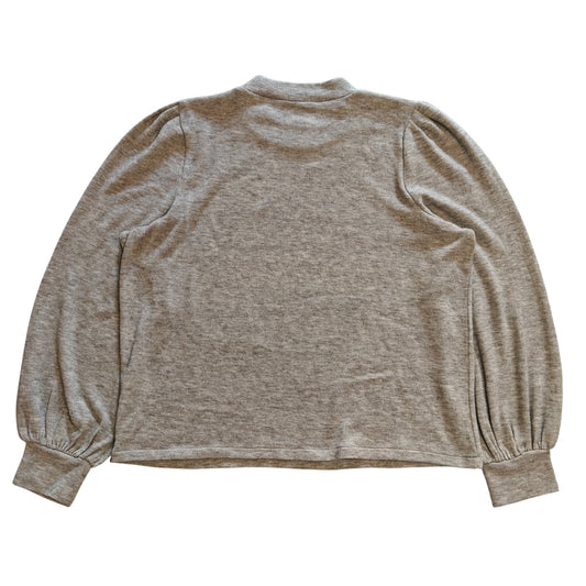 Heather Gray Puff Sleeve Long Sleeve Sweater