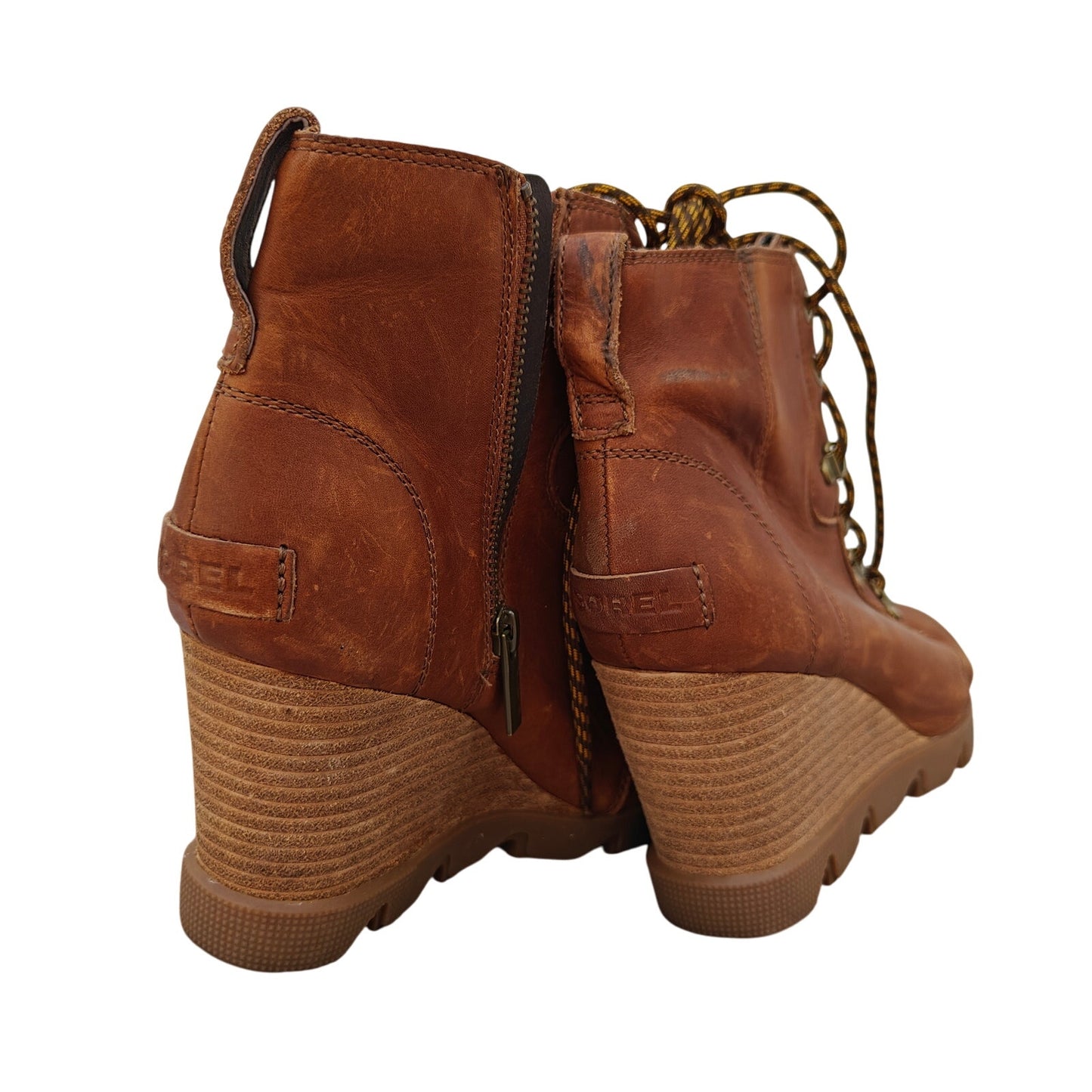Brown Arctic Wedge II Lace Leather Boots