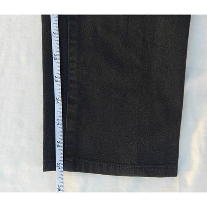 Black Straight Leg Mid Rise Jeans