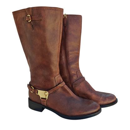 Brown Leather Riding Boots