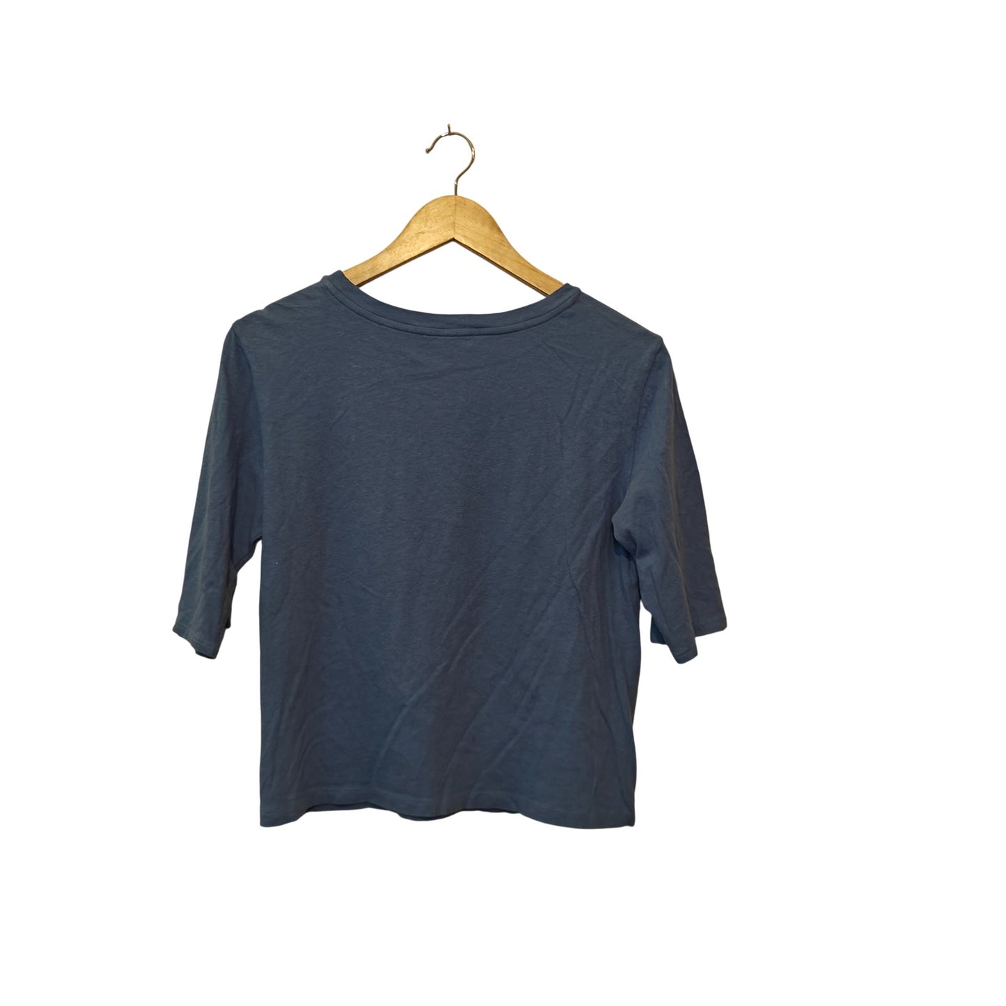 Blue Short-Sleeve Knit Top