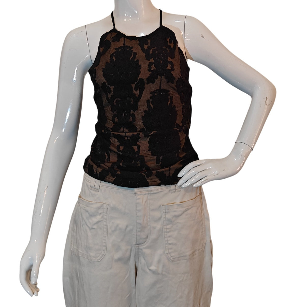 Black Sheer Lace Tank