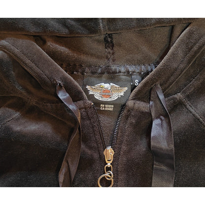 Black Velour Zip Hoodie