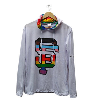 SF Giants Pride Rainbow Hooded Long Sleeve Tee
