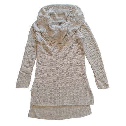 Oatmeal Cowl Neck Knit Tunic Sweater
