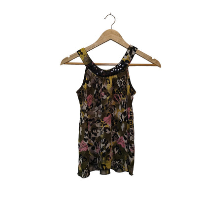 Leopard Print Sequin Halter Tank