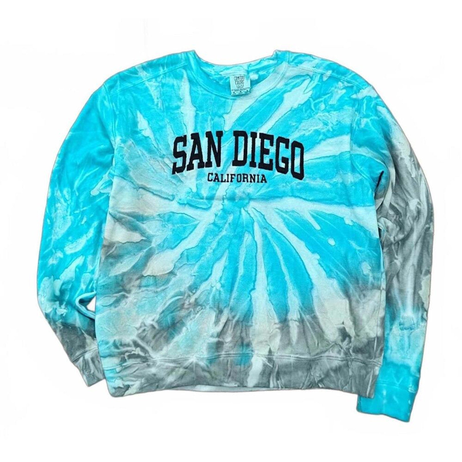 Aqua Tie-Dye San Diego California Sweatshirt
