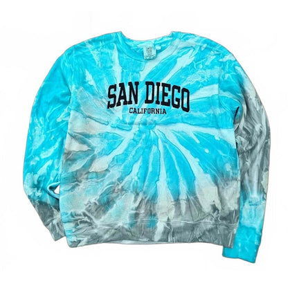 Aqua Tie-Dye San Diego California Sweatshirt