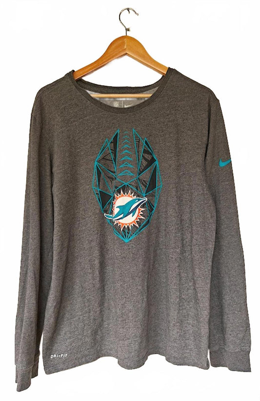 Gray NFL Miami Dolphins Long-Sleeve T-Shirt