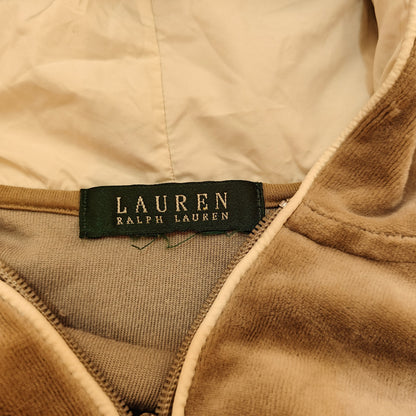 Brown Velour Zip-Up Hoodie