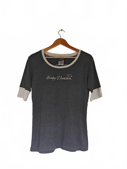 Gray Harley Davidson Ringer T-Shirt