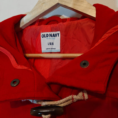 Red Hooded Toggle Duffle Coat