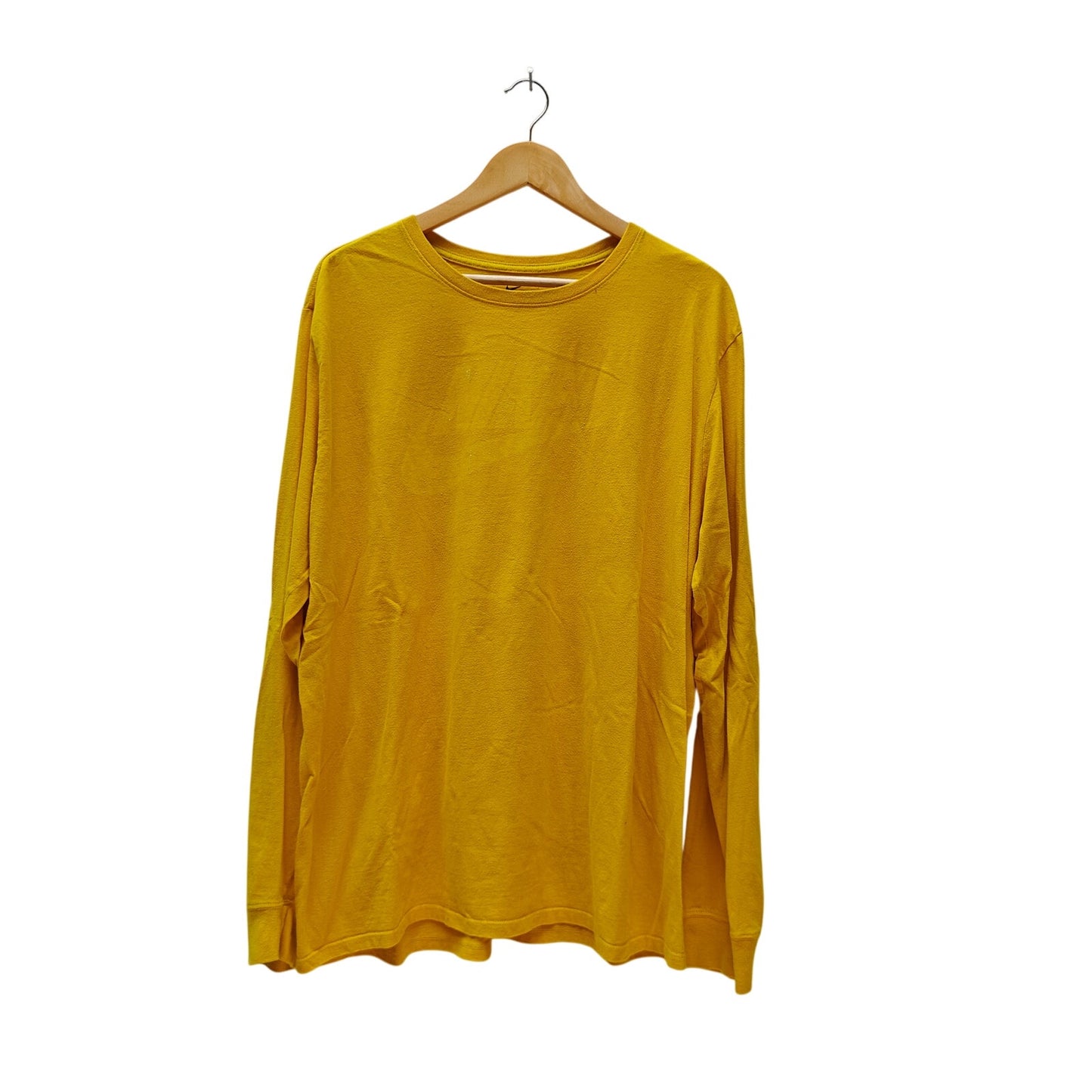 Yellow Long Sleeve T-Shirt With Minimalist Faded Logo
