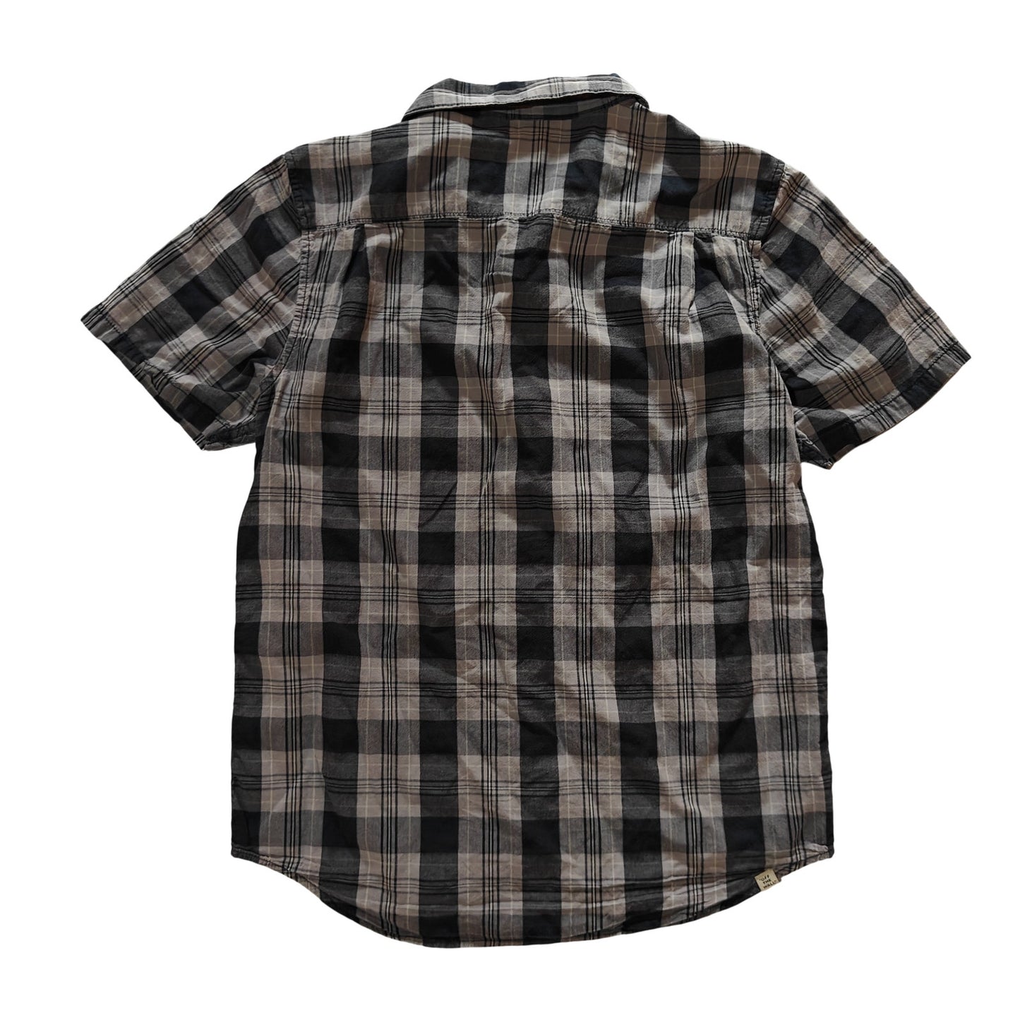 Gray and Black Plaid Button-Up Shirt