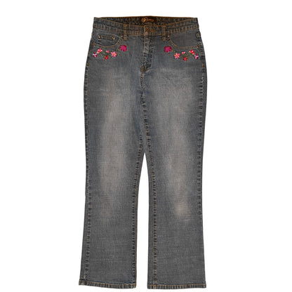 Floral Embroidered Bootcut Jeans
