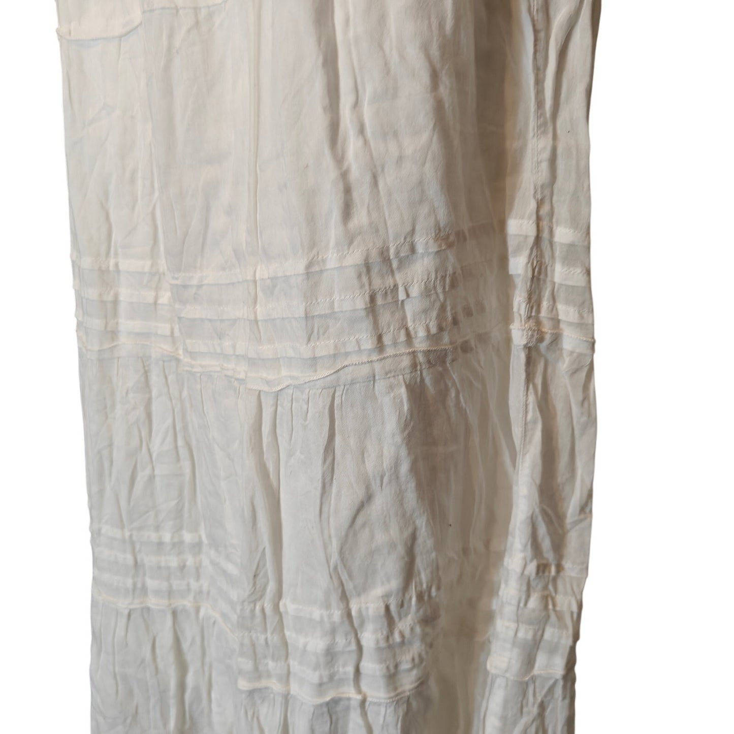 White Tiered Cotton Maxi Skirt