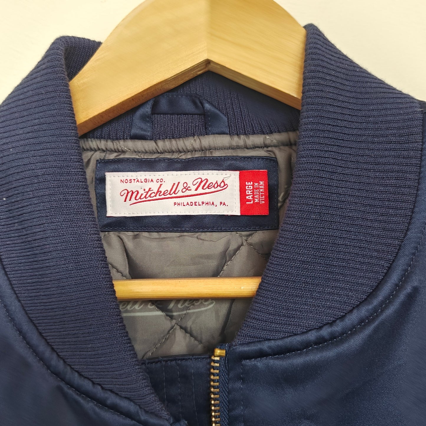 Team USA Navy Olympic Satin Bomber Jacket