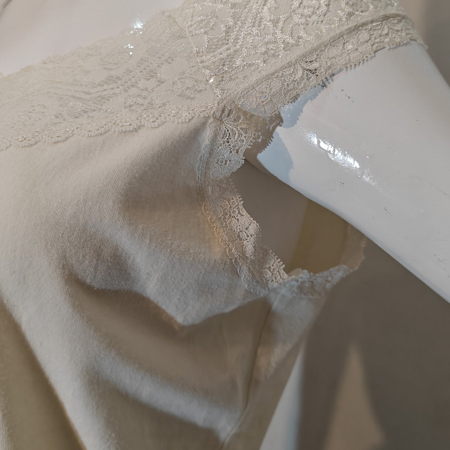 White Lace Trim Top