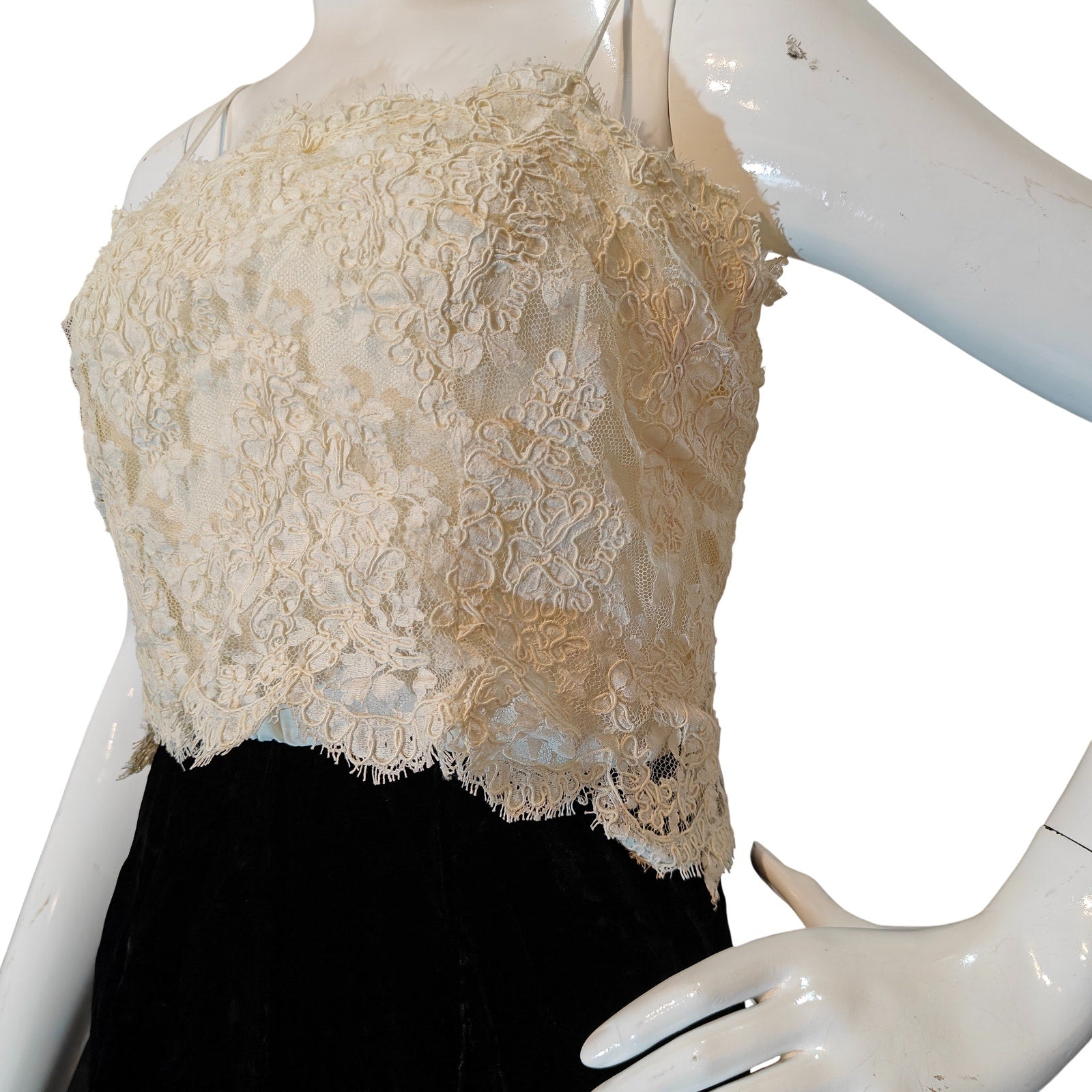 Vintage Black Velvet and Lace Dress with Bolero Jacket