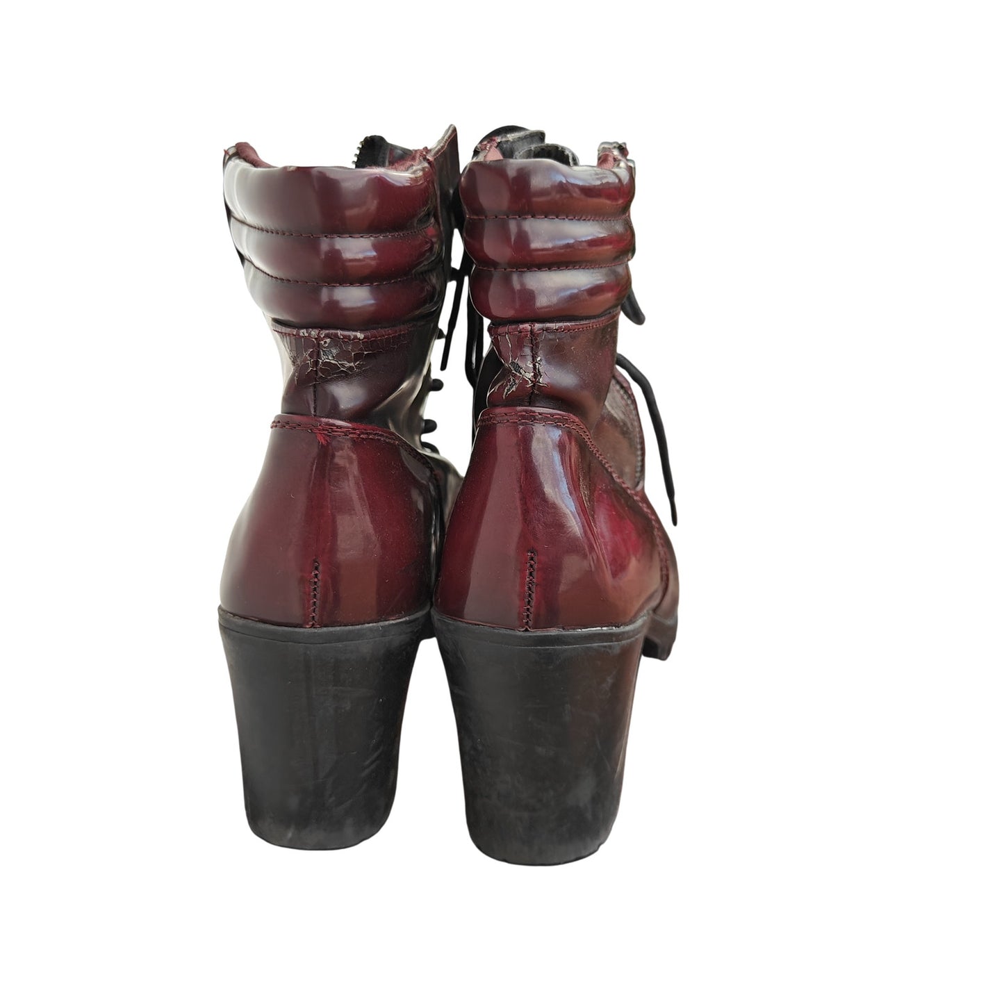Burgundy Combat Boots