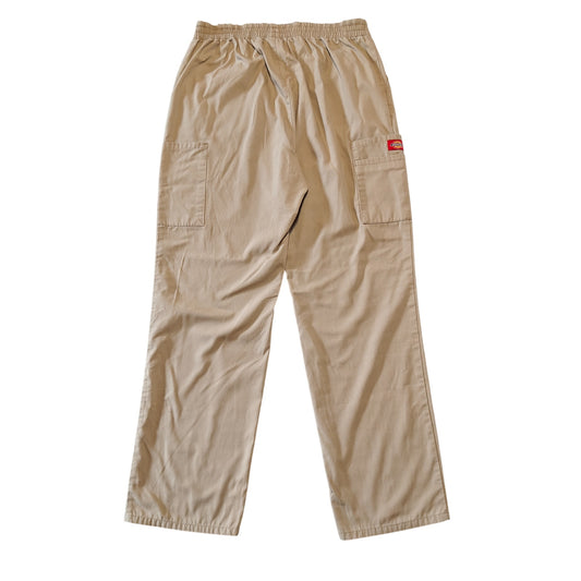 Khaki Elastic Waist Work Pants