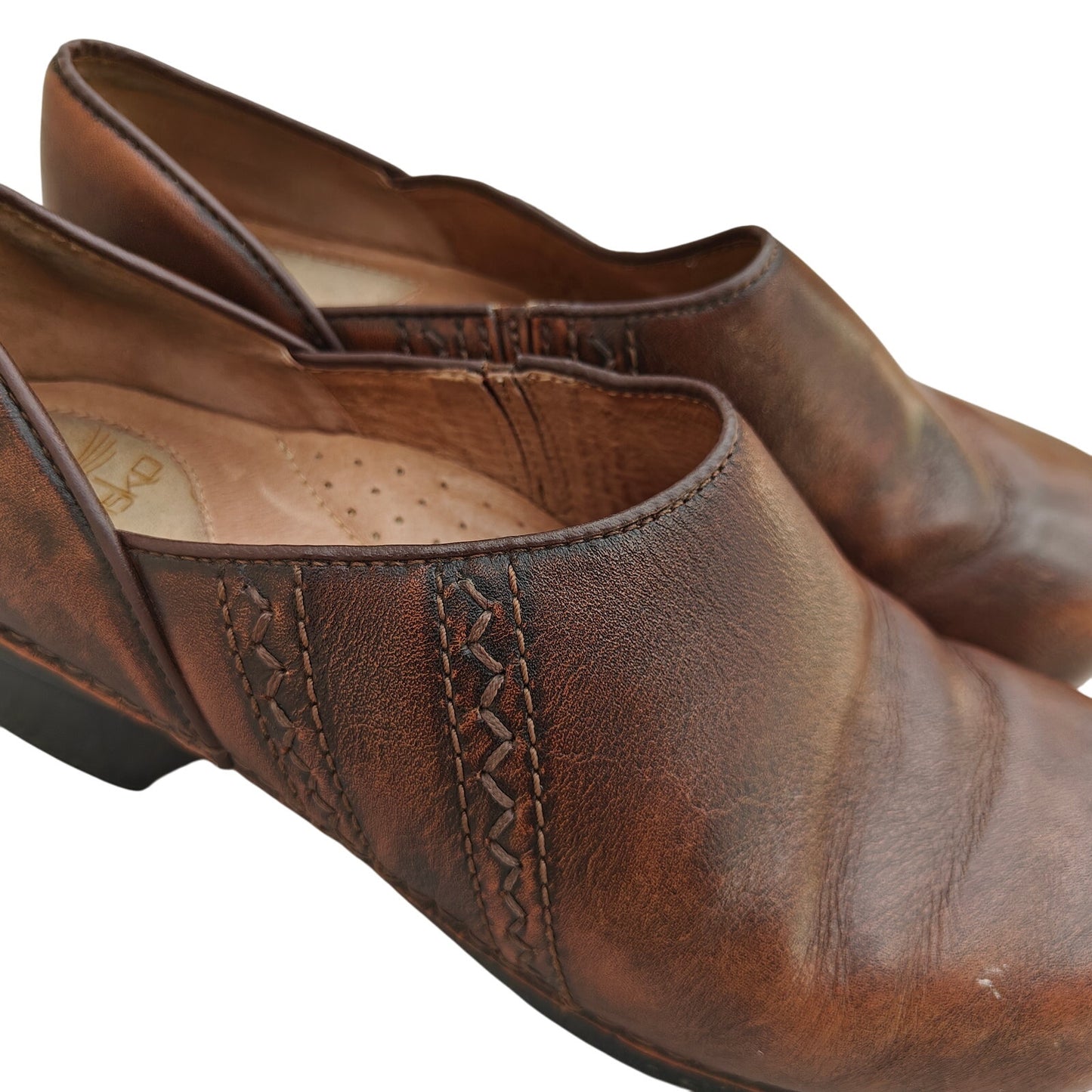 Brown Leather Clogs