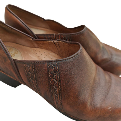 Brown Leather Clogs