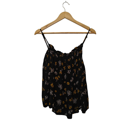 Black Floral Tank Top