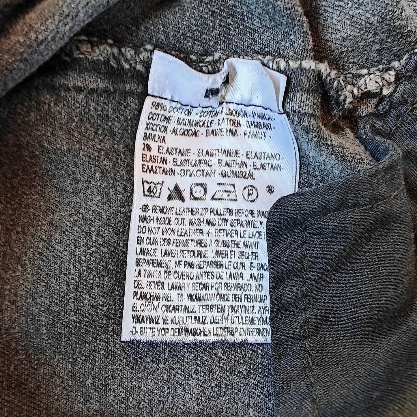 Gray Moto Zip Jeans
