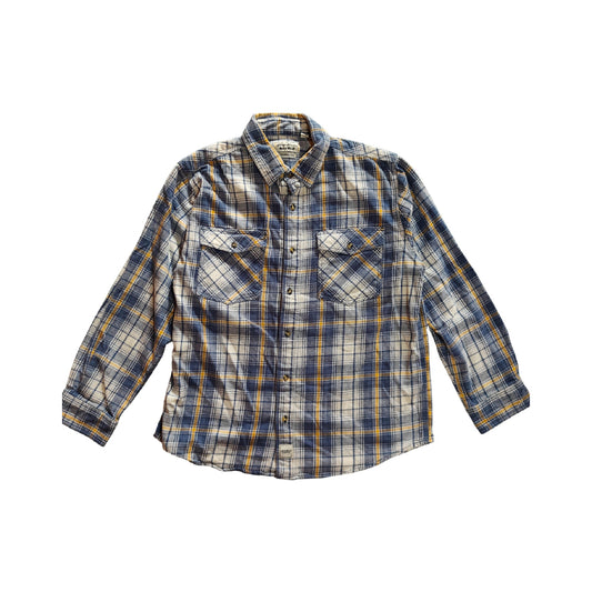 Workwear Blue and Yellow Plaid Flannel Shirt